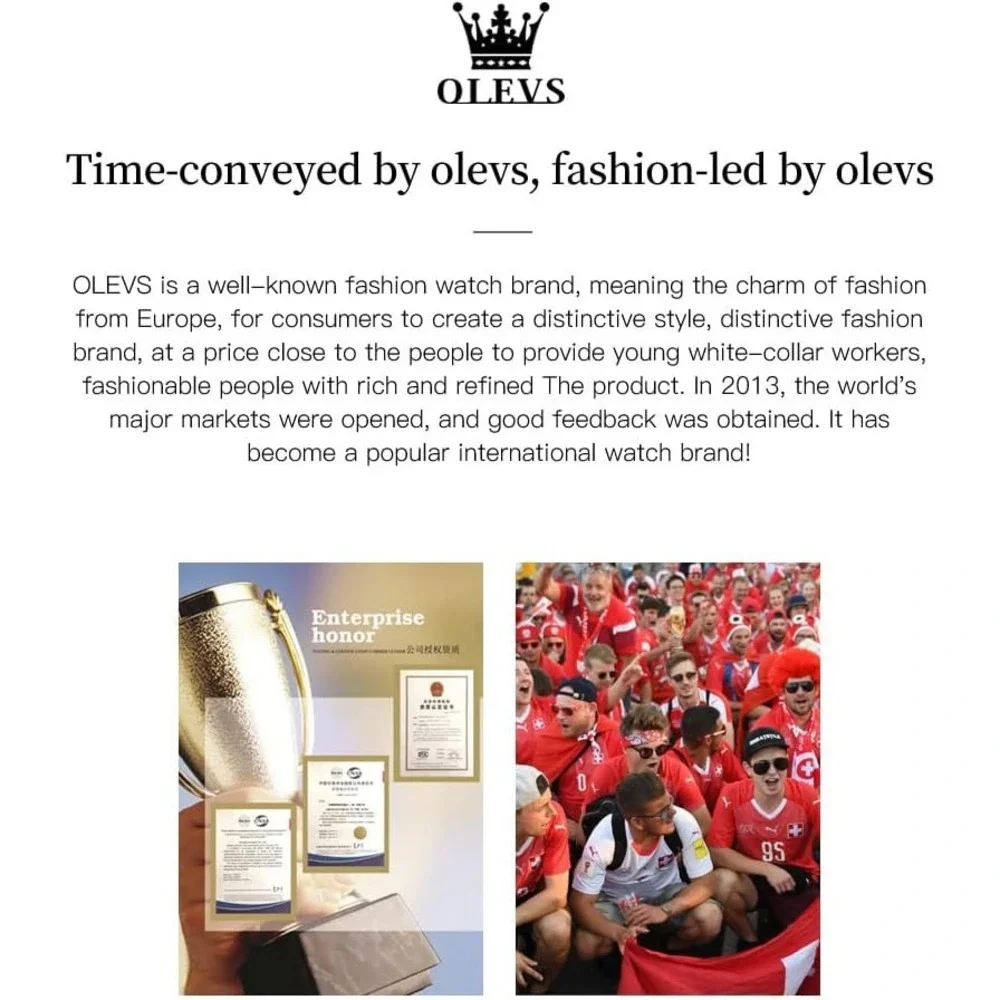 OLEVS Chronograph Watch Two Tone Silver Gold Black Dial Luxury 2858G New